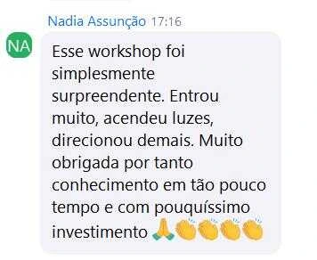 Depoimento 9 de participante do workshop