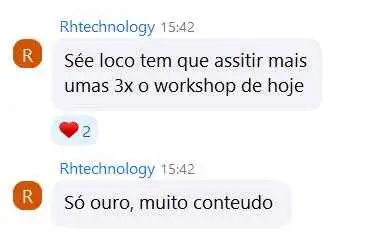 Depoimento 8 de participante do workshop